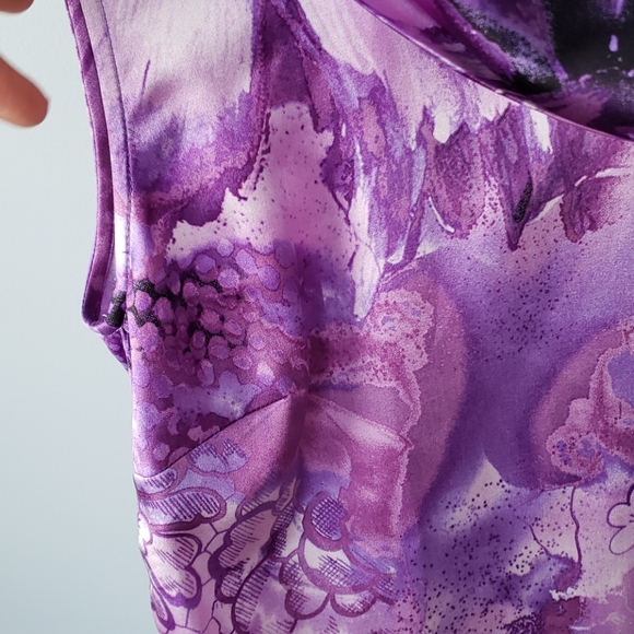 St.John couture purple sleeveless silk blouse - Picture 7 of 9